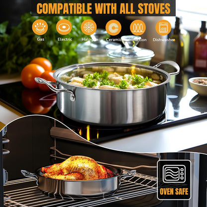 Stainless Steel Pots and Pans Set, 6 PCS Nonstick Induction Cookware Set | Works with Induction/Electric and Gas Cooktops, Dishwasher Safe5