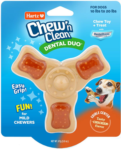 Hartz Chew ‘N Clean Chew Toy and Treat in One Chicken Flavored Tri-Point Dog Toy, Small1