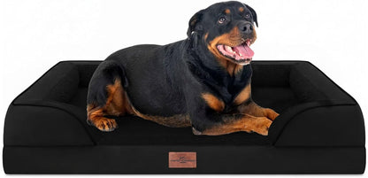 Comfort Expression Orthopedic Dog Bed for Extra Large Dogs with Bolster | Waterproof Dog Couch Bed with Washable Cover & Non-Slip Bottom, Supportive Egg Crate Foam XL Pet Bed, 42X30 Inch60
