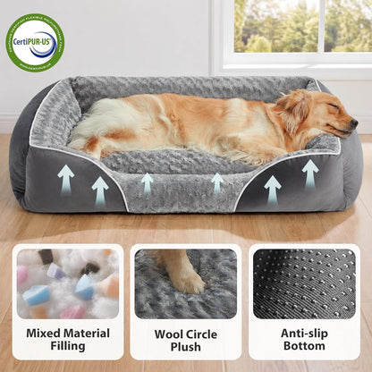 RRPETHOME XL Dog Beds Exra Large Sized Dog for Comfy Sleeping, Washable Rectangle Dog Bed for Large Dogs,Orthopedic Pet Sofa Bed, Dog Couch Bed with Anti-Slip Bottom4