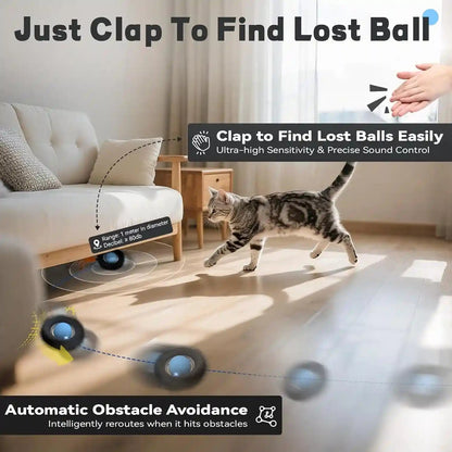 Interactive Cat Toy with Motion Activated Ball & 7-Hole Play Mat, Hide and Seek Exercise Game for Indoor Cats, Automatic Moving Cat Ball in Pouch, Rechargeable Kitten Toys (Starry Night)5
