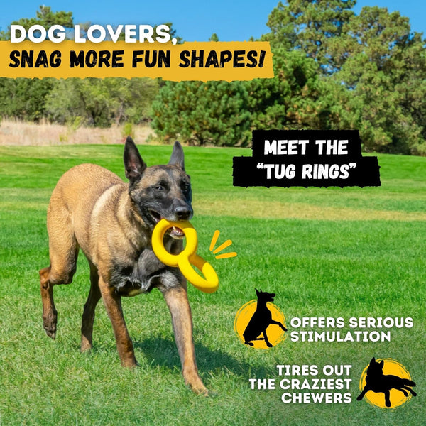 Indestructible Stick Dog Toy - Lifetime Replacement - Durable Chew Toy for Aggressive Chewers - Safe Non-Toxic Natural Rubber - Chew Tug & Fetch - Tough, Heavy Duty - Med/Large Breed, 8”X2”8