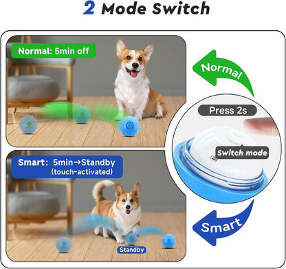Interactive Small Dog Toy Ball, 2 Inch Smart Jumping Ball for Puppy/Small Dogs, Activated Automatic Bouncing Moving Vibrating, Dog Toy for Small Dogs to Keep Them Busy（Sky Blue）5