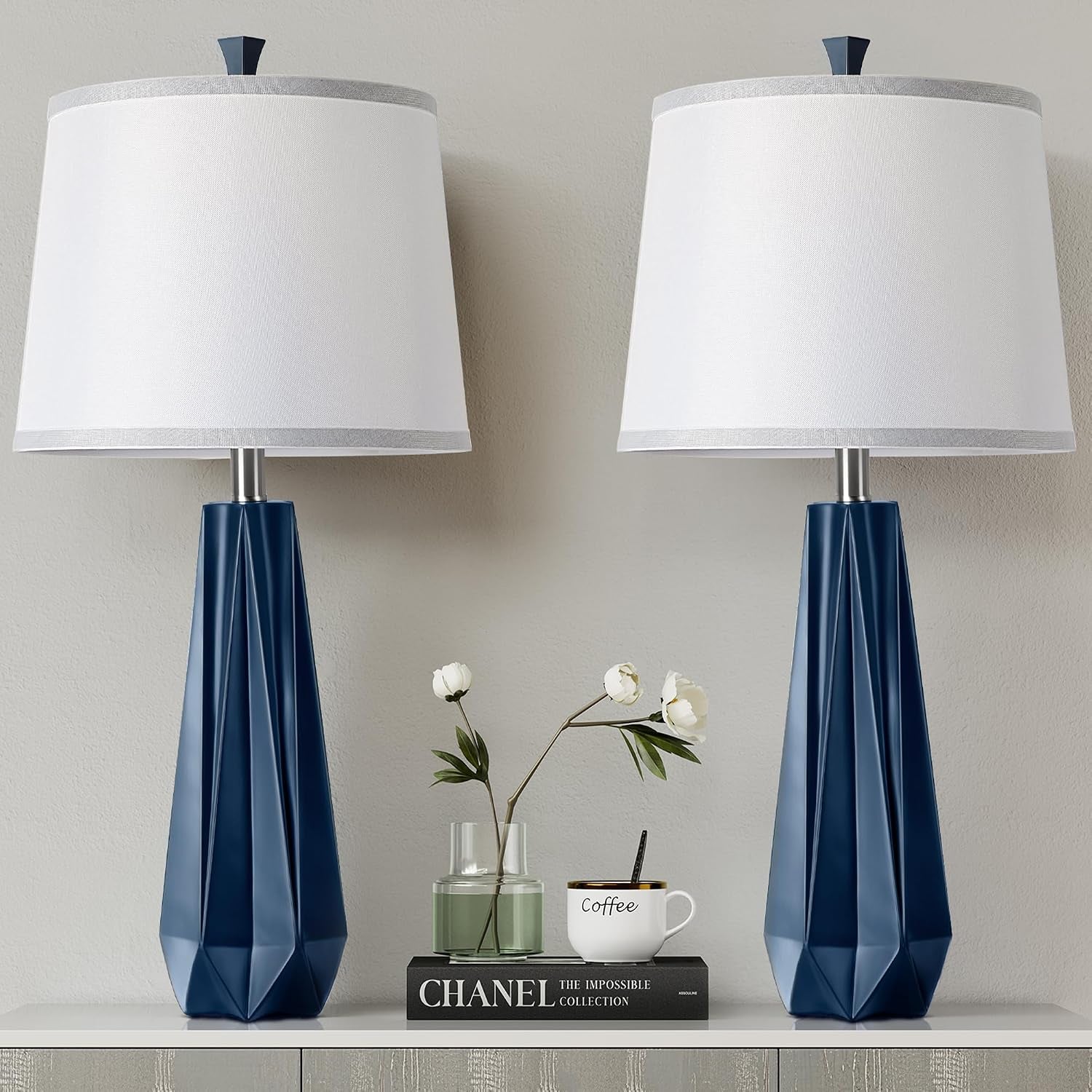 27-navy-blue-resin-table-lamps-desk-lamps-with-3-color-temperature-prism-shaped-lamp-body-rotary-switch-e26-base-with-linen-shade-desk-lamps-for-living-room-bedroom-2-bulbs-included