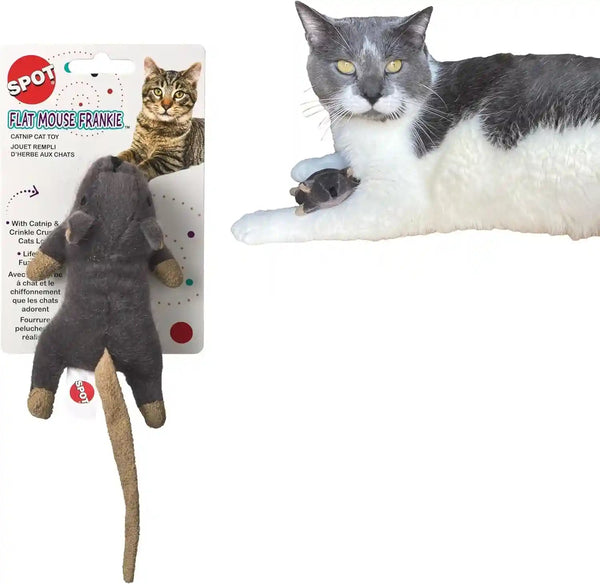 SPOT Big Mouse Bertha Cat Toy with Catnip – Lifelike Plush Mouse, Crinkle Sound, Large 7In Size, for Cuddling, Chasing, Playing – Assorted Colors14
