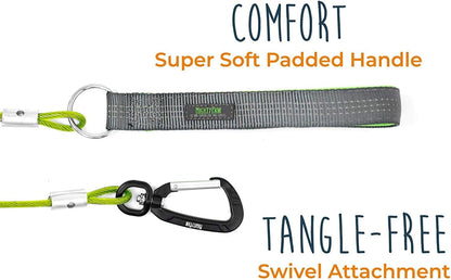 Mighty Paw Dog Leash - anti Biting Pets Leashes - Chew Proof Metal Cable - Ideal for Large Dogs and Teething Puppies - Braided Cord with Padded Handle - Six Foot - Green7