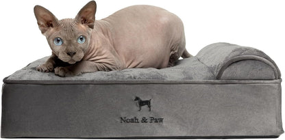 NOAH & PAW Large Dog Bed, 35X25X8.7 Inch, Orthopedic Dog Beds, Eggshell Memory Foam Infused with Cooling Gel, Water Resistant, Machine Washable, Includes Inner Cover (Velvet Collection)32