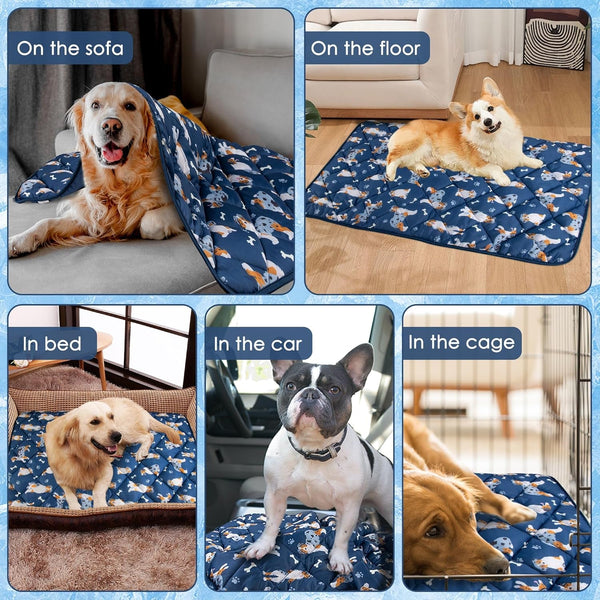 Dog Cooling Mat, Premium Lightweight Pet Cooling Blanket Bed Cover for Dogs, Cat, Puppies | Ice Silk Cooling Pad for Dogs Furniture Protector | Machine Washable Pet Blanket, 28''X40''7