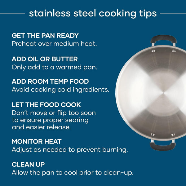 Brilliance Stainless Steel Wok/Stir-Fry Pan, Induction Suitable, Dishwasher and Metal Utensil Safe, 14 Inch - Stainless Steel8