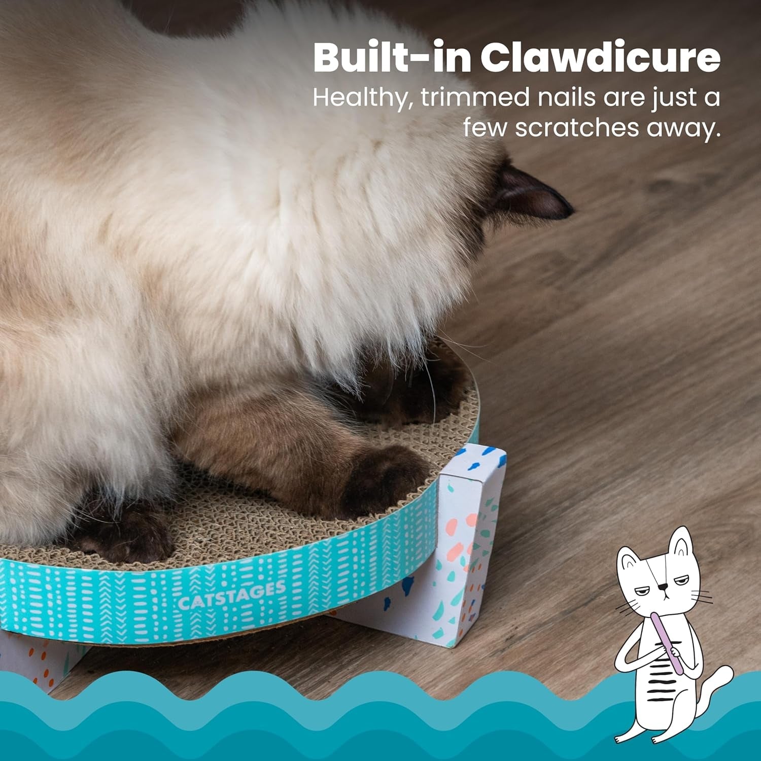 catstages-scratch-snuggle-rest-2-in-1-indoor-cat-scratcher-elevated-cat-lounger-catnip-included