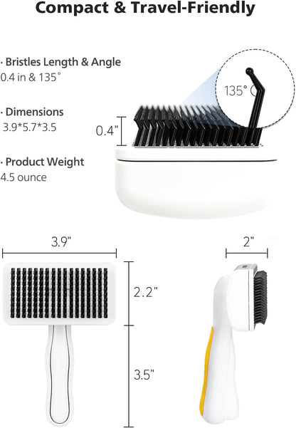 PETHROOM Self-Cleaning Slicker Brush for Dogs & Cats – Gentle Grooming & Deshedding Tool, Removes Mats & Tangles, Skin-Friendly Coated Tips, One-Touch Hair Removal Button9