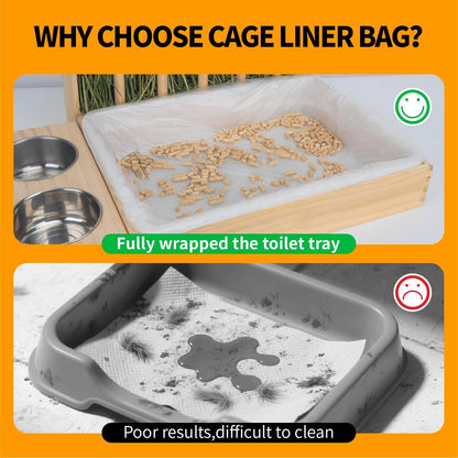 BESNEW Small Animal Bedding & Litter,50 Pcs Disposable Rabbit Cage Liner Bags 3S Quick Clean for Bunny Cat Guinea Pig Ferret Chinchilla2