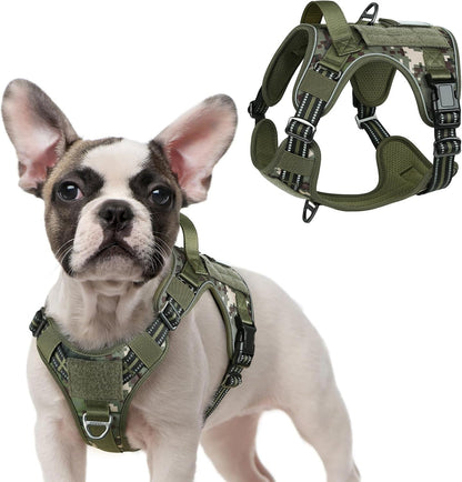 Rabbitgoo Tactical Dog Harness for Large, No Pull Military Service Vest | Molle & Handle, Heavy Duty, Adjustable, Reflective Straps, Easy Control for Training Walking, Black, Large18
