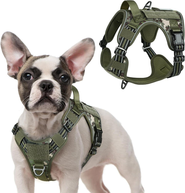 Rabbitgoo Tactical Dog Harness for Large, No Pull Military Service Vest | Molle & Handle, Heavy Duty, Adjustable, Reflective Straps, Easy Control for Training Walking, Black, Large18