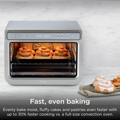 Ninja Prestige Smart XL Countertop Oven, 10-In-1, Stainless Steel, DT501 | Bakes 20 Cookies, Fits 12 Lb Turkey, Air Fry, Bake, Toast, Pizza, Reheat, 1800W7