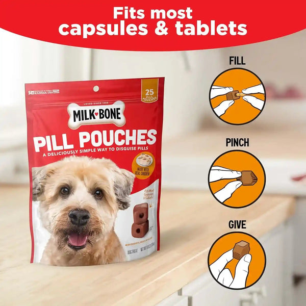 Milk-Bone Pill Pouches Dog Treats with Real Chicken, 25 Count Bags (Pack of 5; 125 Total Treats)3