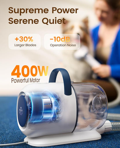 Oneisall Dog Grooming Vacuum - 15000Pa Suction, Captures 99% Pet Hair to Reduce Shedding, Dog Grooming Clippers & Quiet Brush (≤59Db) with 4 Accessories, 2L Dust Canister for Home Cleaning5