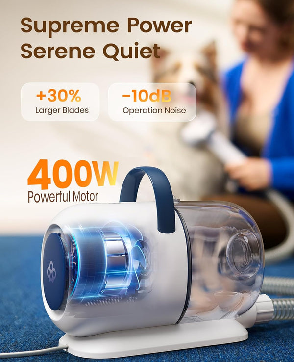 Oneisall Dog Grooming Vacuum - 15000Pa Suction, Captures 99% Pet Hair to Reduce Shedding, Dog Grooming Clippers & Quiet Brush (≤59Db) with 4 Accessories, 2L Dust Canister for Home Cleaning5