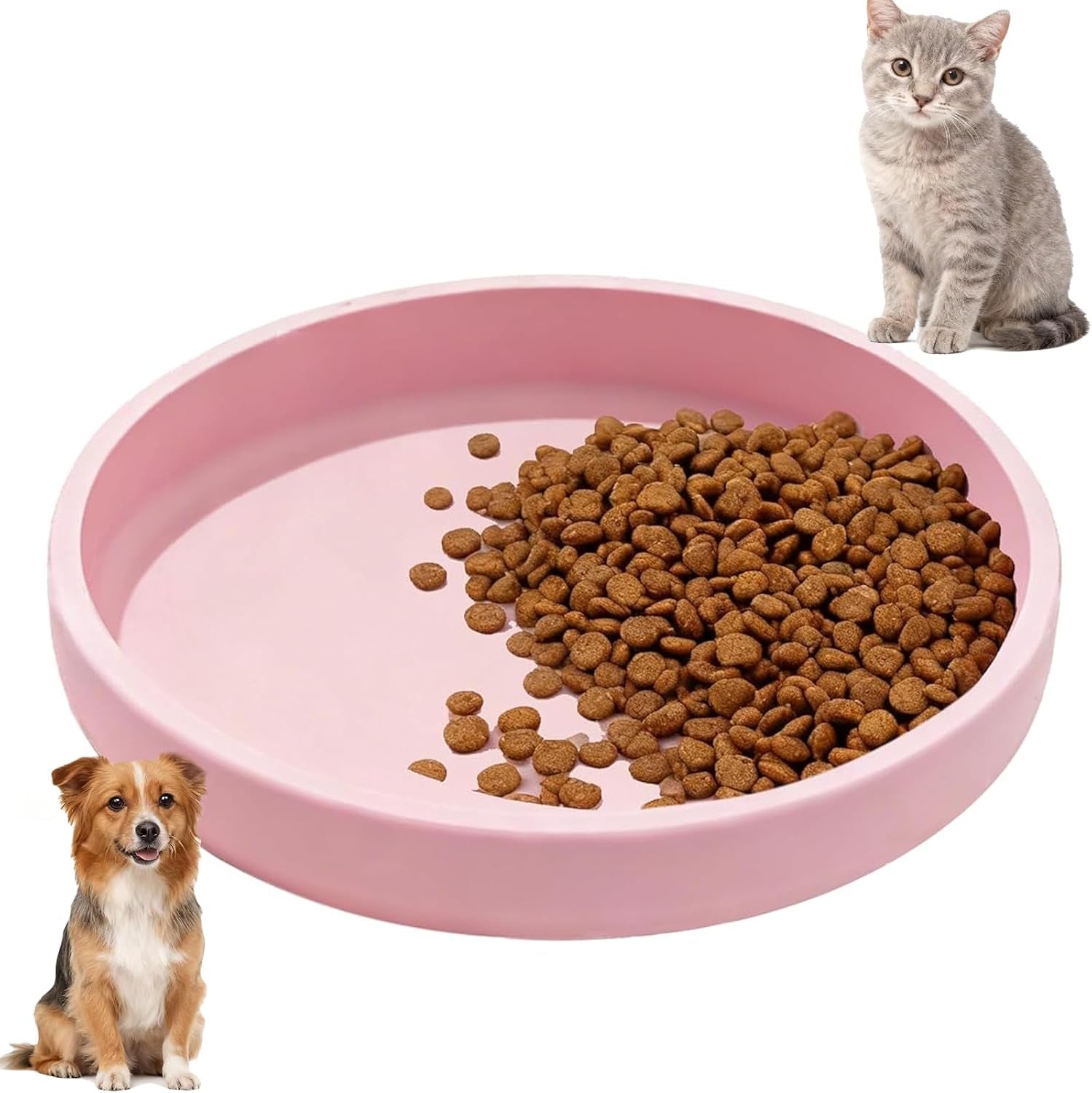 silicone-cat-bowl-shallow-non-slip-cat-dishes-set-of-2-relief-whisker-fatigue-small-pet-dog-bowls-for-dry-wet-food-round-grey
