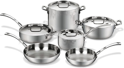 French Classic Tri-Ply Stainless 10-Piece Cookware Set, Silver1
