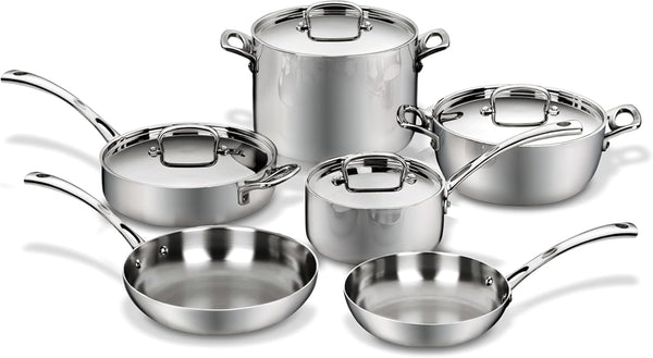 French Classic Tri-Ply Stainless 10-Piece Cookware Set, Silver1