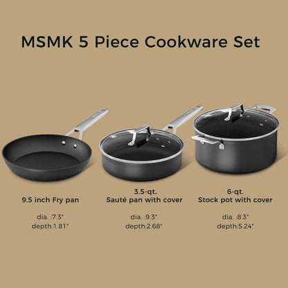 5-Piece Nonstick Pots and Pans Set, Non Toxic Induction Cookware Sets | Even Heating, Easy Clean, Dishwasher & Oven Safe, Suitable for Gas & Electric & Induction Stoves, Stainless Steel, Ceramic6