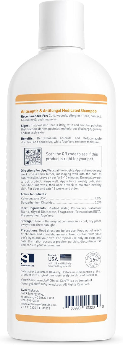 Veterinary Formula Clinical Care Antiseptic & Antifungal Shampoo, 16 Oz | Medicated Formula Helps Alleviate Scaly, Greasy and Red Skin; Free from Parabens, Dyes and Soap2