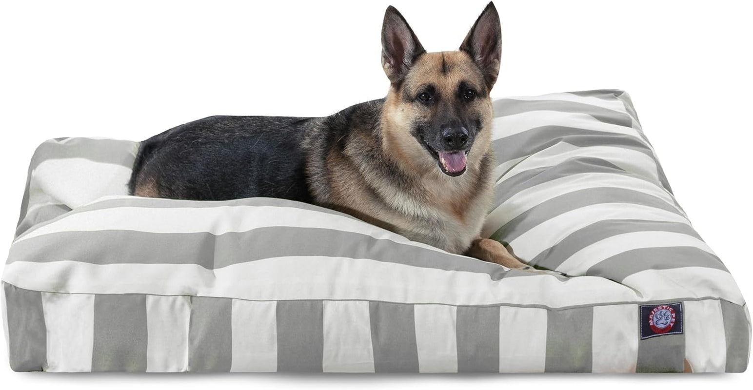 majestic-pet-stripes-rectangle-medium-dog-bed-washable-non-slip-comfy-pet-bed-dog-crate-bed-with-removable-washable-cover-dog-kennel-bed-for-sleeping-polyester-fiber-medium-black
