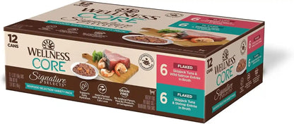 Wellness CORE Signature Selects Variety Pack Adult Canned Wet Cat Food, Natural, Protein Rich, Grain Free, Poultry Recipes, 2.8 Oz, Pack of 8 Cans14