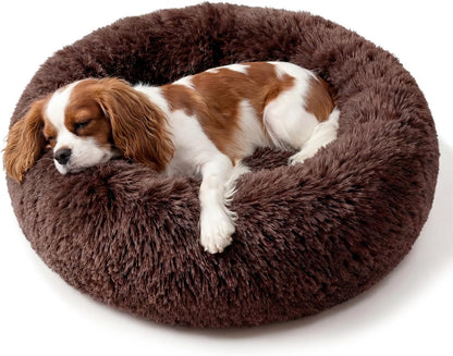 Small Calming Dogs Bed for Small Dogs Anti-Anxiety Machine Washable Fluffy Luxury Anti-Slip Waterproof Mute Base Warming Cozy Soft Pet Puppy round Bed9