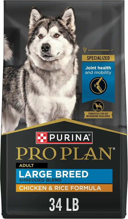 Purina Pro Plan Joint Health for Dogs, Large Breed Dog Food Dry, Shredded Blend Chicken & Rice Formula - 34 Lb. Bag1