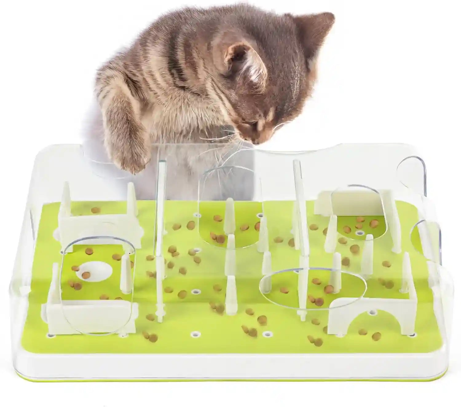 all-for-paws-interactive-cat-puzzle-feeder-slow-feed-toy-mental-stimulation-treat-dispenser-maze-for-indoor-cats-enrichment-cat-food-toy