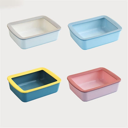 Dog Potty Training Toilet ﻿ Cat Litter Tray Semi-Enclosed Box Splashproof Large Kitten Poop Open Sand Table Toilet Kitty Supplies Are Available in Four Colors(A)2
