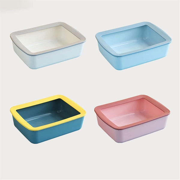 Dog Potty Training Toilet ﻿ Cat Litter Tray Semi-Enclosed Box Splashproof Large Kitten Poop Open Sand Table Toilet Kitty Supplies Are Available in Four Colors(A)2