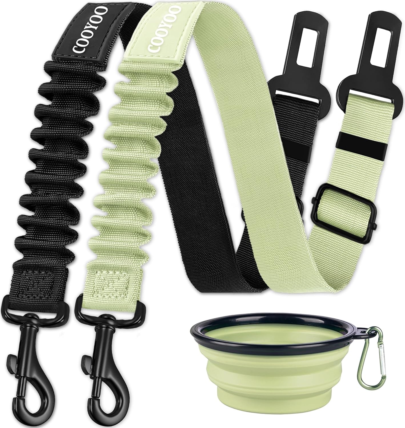 cooyoo-dog-seat-belt-durability-retractable-dog-car-harness-adjustable-dog-seat-belt-for-vehicle-nylon-pet-safety-seat-belts-heavy-duty-elastic-1-pack-black