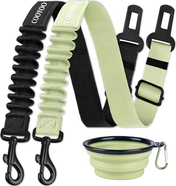 COOYOO Dog Seat Belt, Durability Retractable Dog Car Harness Adjustable Dog Seat Belt for Vehicle Nylon Pet Safety Seat Belts Heavy Duty & Elastic (1 Pack Black)28