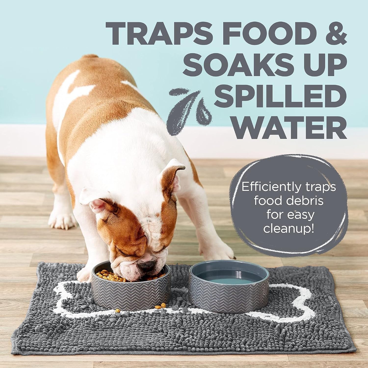 soggy-doggy-slopmat-dog-food-water-mat-gray-18x24-non-slip-backing-traps-kibble-crumbs-spills-kitchen-laundry-room-crate-side-use-quick-dry-chenille