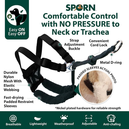 Sporn No Pull Dog Harness, Durable Nylon Mesh Harness for Large Dogs, No Choke Design, Padded Restraint Sleeves, Adjustable Fit, Easy On/Off, Large/Xl for Extra Large Breeds, Black5