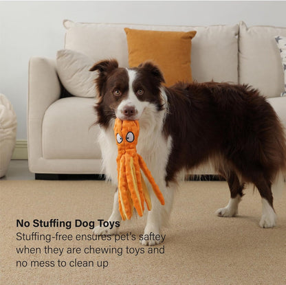 CPYOSN 2 Pack Octopus Dog Toys, No Stuffing Squeaky Crinkle Plush Chew Toys | Mess-Free Design, Interactive Squeaker & Crinkle Sounds, Machine Washable, 12.6 Inch for All Breeds3
