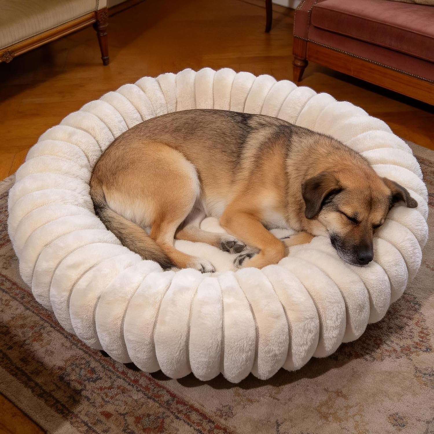 donut-dog-and-cat-bed-luxurious-comfortable-faux-rabbit-fur-pet-beds-round-anti-anxiety-calming-puppy-kitten-bed-with-anti-slip-bottom-for-small-medium-dogs-cats20-white
