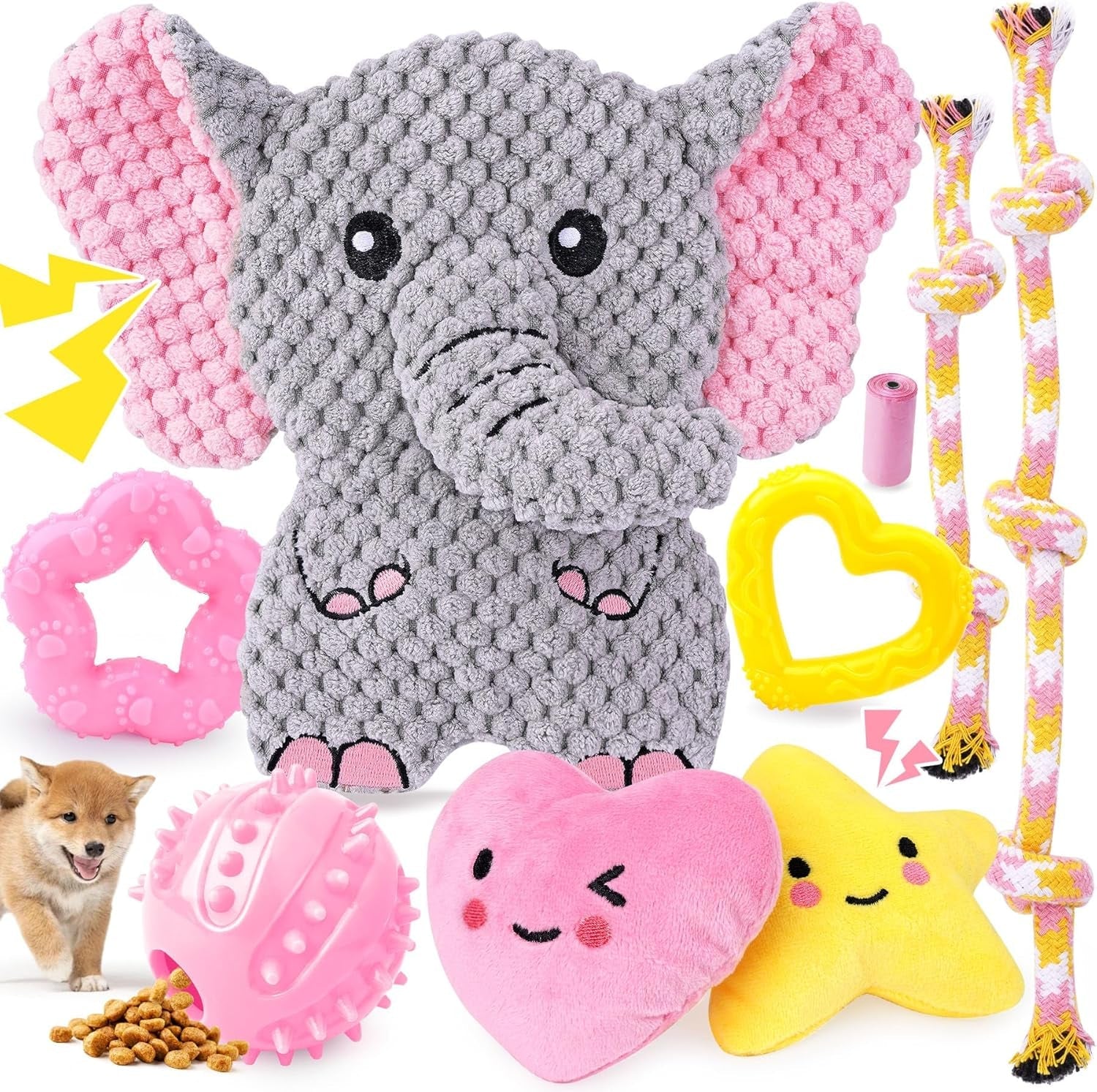 xiugoal-pink-puppy-toys-9-pack-puppy-chew-toys-for-teething-enrichment-dog-toys-for-small-dogs-to-keep-them-busy-squeaky-plush-toy-for-boredom