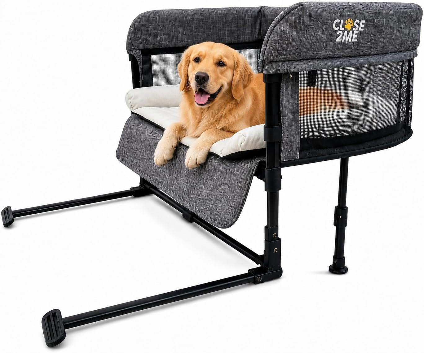 englacha-close2me-elevated-pet-bed-bedside-mattress-for-cats-and-small-dogs-comfortable-cozy-design-with-tool-free-installation-foldable-for-easy-transport-carry-bag-included