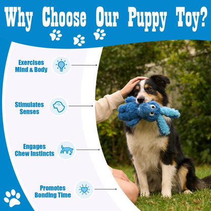 Donkey Squeaky Plush Dog Toy for Small Medium Large Dogs, Blue | Stuffed Plush, Crinkle, Squeaky, Lightweight, for Tug and Chew, Indoor Outdoor Play Keep Dog Busy, Birthday Gift8