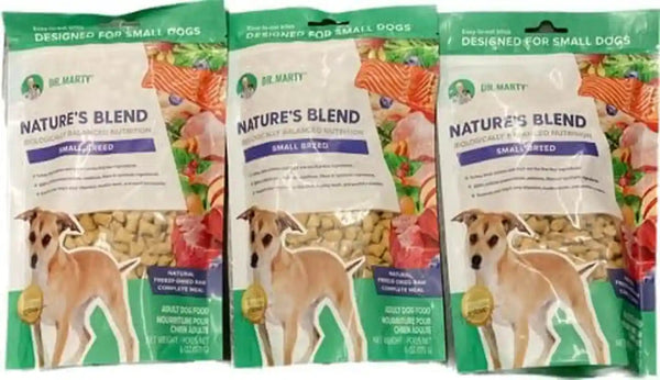 Dr. Marty Nature'S Blend Adult Small Breed Freeze-Dried Raw Dog Food 18 Oz, (3 Bags X 6 Oz)1