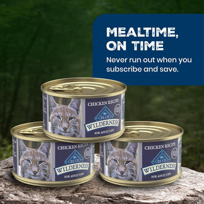 Blue Buffalo Wilderness Chicken Adult 7+ Wet Cat Food Paté, 5.5 Oz, 24 Ct10