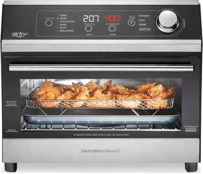 Digital Air Fryer Toaster Oven Combo, 10 Ways to Cook, 4 Preset Functions, Stay on & 1800 Watts, LED Capacitive-Touch Controls, 2 Rack Positions, Fits 12” Pizza, Black & Stainless Steel1