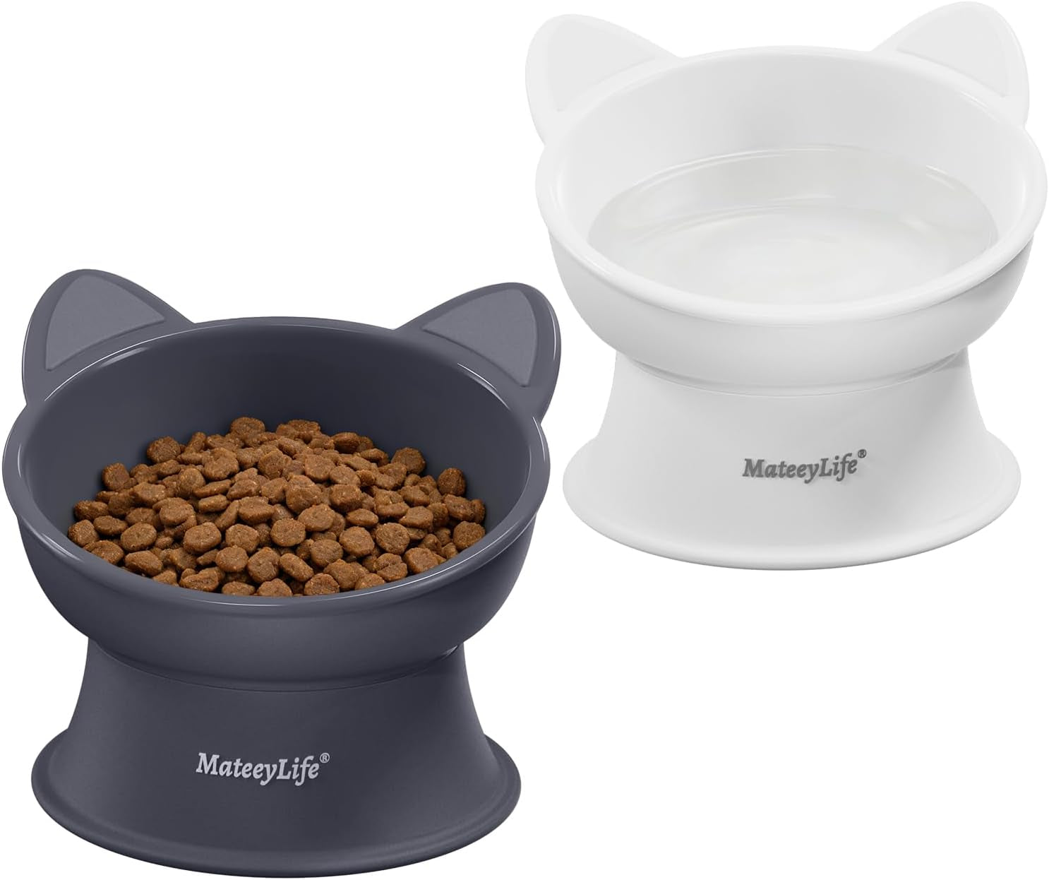 mateeylife-2-pack-elevated-cat-food-bowls-for-indoor-cats-kittens-raised-food-and-water-bowl-set-whisker-friendly-anti-vomit-feeding-pet-bowls-6-oz-each-dishwasher-safe-white-grey