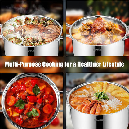 Stainless Steel Stock Pot - 8 Quart, Soup Pot Induction Compatible, Cooking Pot with Riveted Handle, Oven & Dishwasher Safe5