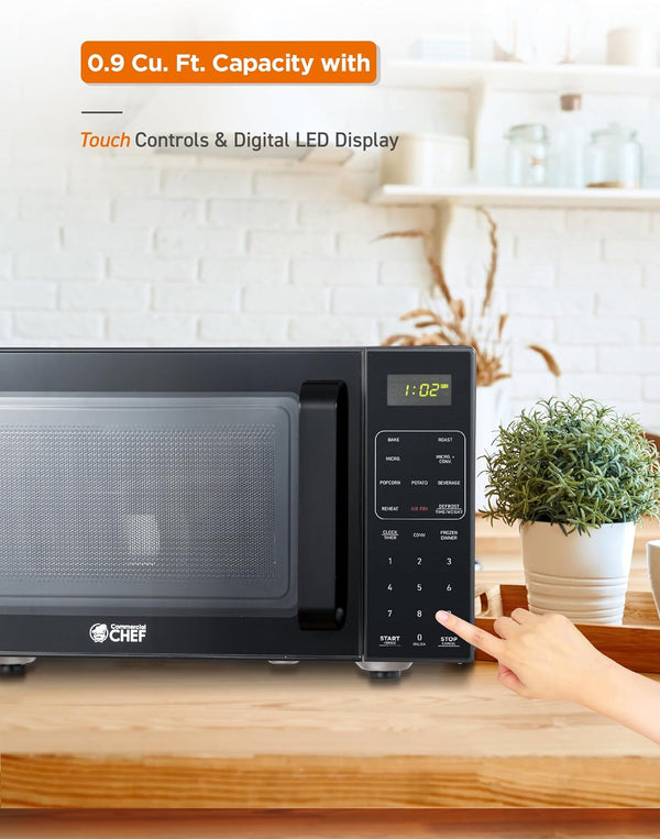 5-In-1 Countertop Microwave Air Fryer Combo, CHMF9BG, Black | 0.9 Cu. Ft. Capacity, Microwave Air Fryer Convection Oven Bake and Roast, 900W, 10.6” Turntable Plate6
