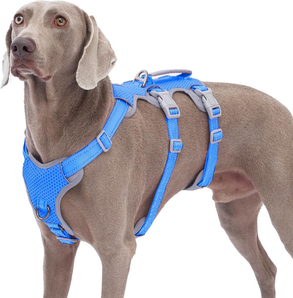 Huntboo Escape Proof Harness, No Slip Dog Harness Escape Proof, Fully Reflective Harness with Handle, Breathable, Durable, Adjustable Vest for Medium Dogs Walking and Training Gear (Black, M)22